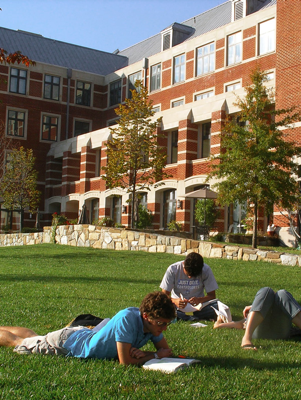 Georgetown University students studying